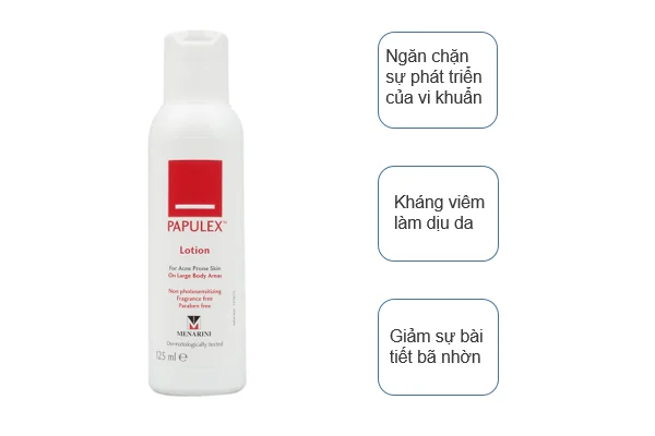 Thuốc trị mụn lưng Papulex lotion Thuốc trị mụn lưng Papulex lotion