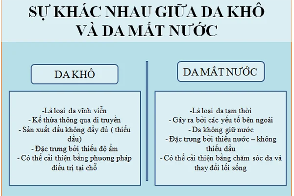 Phân biệt làn da khô và làn da mất nước
